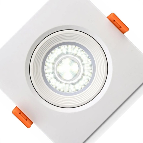 Spot Com Lampada Dicroica Led Elgin 5W. Quadrado Ip20 Mr16 Movel Branco Bivolt 400Lm 3000K. Spot Com Lampada Dicroica Led Elgin 5W. Quadrado Ip20 Mr16 Movel Branco Bivolt 400Lm 3000K.
