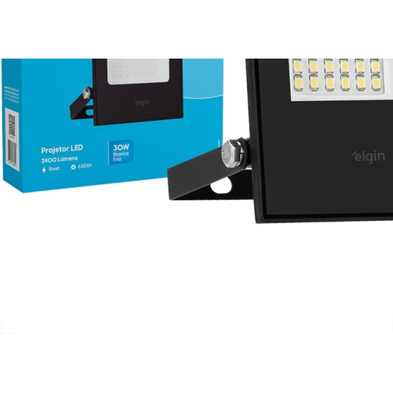 Refletor De Led Elgin 30W. 6500K. 2400Lm Ip66 Preto Bivolt Refletor De Led Elgin 30W. 6500K. 2400Lm Ip66 Preto Bivolt