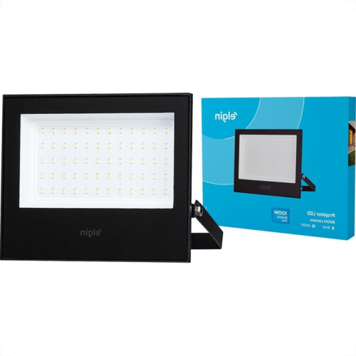 Refletor De Led Elgin 100W. 6500K. 8000Lm Ip65 Preto Bivolt Refletor De Led Elgin 100W. 6500K. 8000Lm Ip65 Preto Bivolt