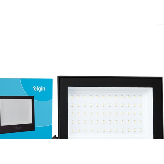 Refletor De Led Elgin 100W. 6500K. 8000Lm Ip65 Preto Bivolt Refletor De Led Elgin 100W. 6500K. 8000Lm Ip65 Preto Bivolt
