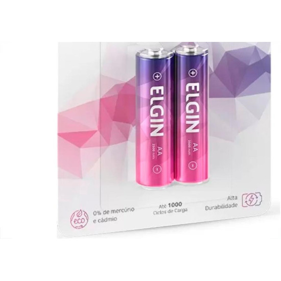 Pilha Elgin Recarregavel Aa Pequena Cartela Com 2 Pecas Pilha Elgin Recarregavel Aa Pequena Cartela Com 2 Pecas