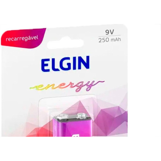 Pilha Elgin Recarregavel Bateria 9V. Cartela Com 1 Peca - 82215 Pilha Elgin Recarregavel Bateria 9V. Cartela Com 1 Peca - 82215