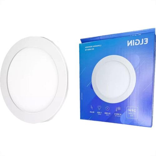Plafon Led Embutir Elgin Redondo 24W. 1920Lm. 6500K. Bivolt Branco Plafon Led Embutir Elgin Redondo 24W. 1920Lm. 6500K. Bivolt Branco