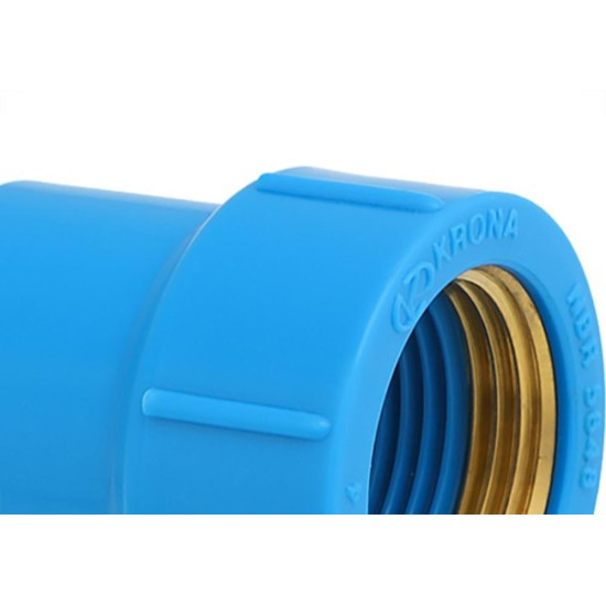 Luva Azul Com Bucha Latao Krona 20Mm X 1/2'' - Kit C/20 Pecas