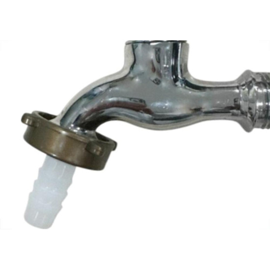 Torneira Jardim Metal Cromada Metrox 1128 Curta - 1/2'' Com Bico