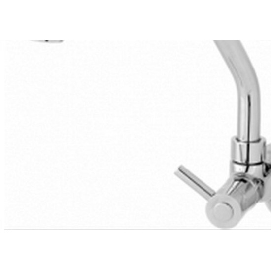 Torneira Bica Movel Pia Parede Metal Com Bica Abs Metrox 2060 - C-60 - 1/4 Volta Cromada
