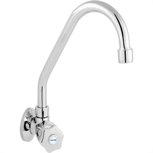 Torneira Bica Movel Pia Parede Metal Com Bica Abs Metrox 2060 - C-50 Lite - 1/4 Volta Cromada