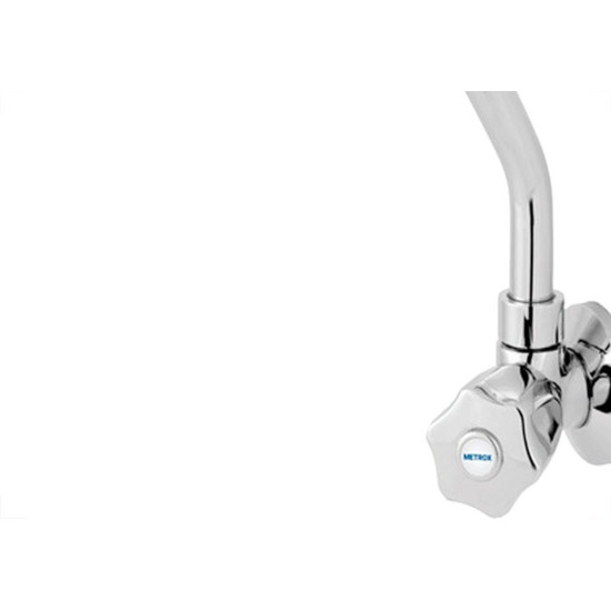 Torneira Bica Movel Pia Parede Metal Com Bica Abs Metrox 2060 - C-50 Lite - 1/4 Volta Cromada