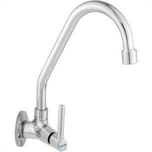 Torneira Bica Movel Pia Parede Metal Com Bica Abs Metrox 2060 - C-60 Lite - 1/4 Volta Cromada