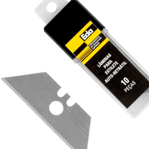 Lamina Estilete Eda Auto-Retratil Trapezoidal Com 10 Pecas - 0Af Lamina Estilete Eda Auto-Retratil Trapezoidal Com 10 Pecas - 0Af
