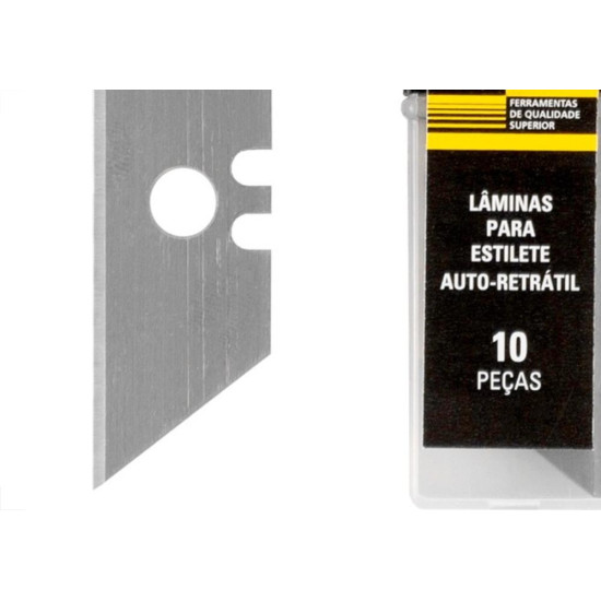 Lamina Estilete Eda Auto-Retratil Trapezoidal Com 10 Pecas - 0Af Lamina Estilete Eda Auto-Retratil Trapezoidal Com 10 Pecas - 0Af