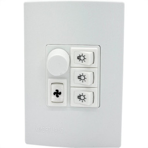 Controle Para Ventilador Qualitronix Embutir Ventilador E Lampada Bivolt 3 Lampadas Qv373