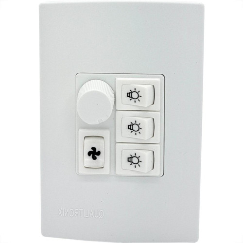 Controle Para Ventilador Qualitronix Embutir Ventilador E Lampada Bivolt 3 Lampadas Qv373