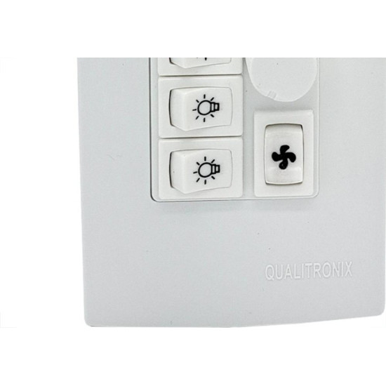 Controle Para Ventilador Qualitronix Embutir Ventilador E Lampada Bivolt 3 Lampadas Qv373