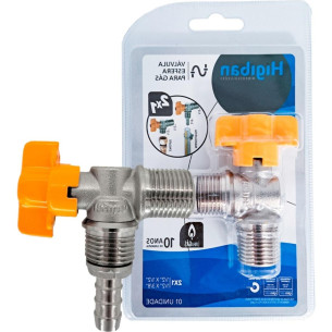 Registro Para Gas Esfera Higiban Angular - 1/2'' X 1/2'' E 1/2'' X 3/8''