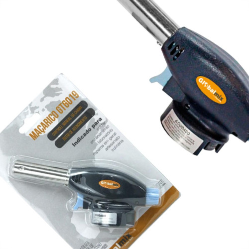 Macarico Portatil Globalmix Azul Automatico - Gt6019