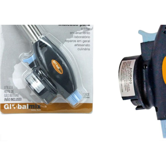 Macarico Portatil Globalmix Azul Automatico - Gt6019