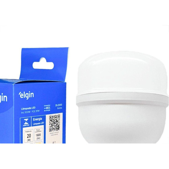 Lampada Led Alta Potencia Elgin 20W. 1.672Lm Bivolt 6500K. - E27 Lampada Led Alta Potencia Elgin 20W. 1.672Lm Bivolt 6500K. - E27