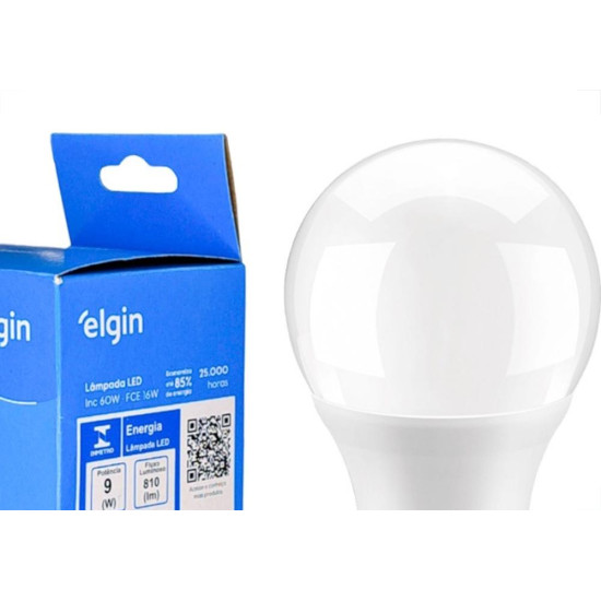Lampada Led Bulbo Elgin A60 - 9W. 3000K. - Kit C/10 Pecas Lampada Led Bulbo Elgin A60 - 9W. 3000K. - Kit C/10 Pecas