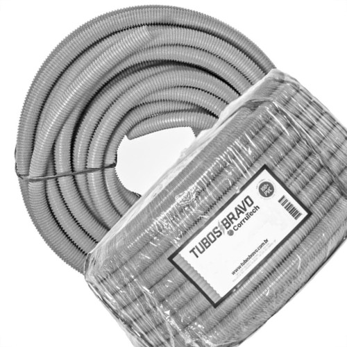 Conduite Corrugado Tubos Bravo Cinza 1/2'' - Com 50M Conduite Corrugado Tubos Bravo Cinza 1/2'' - Com 50M