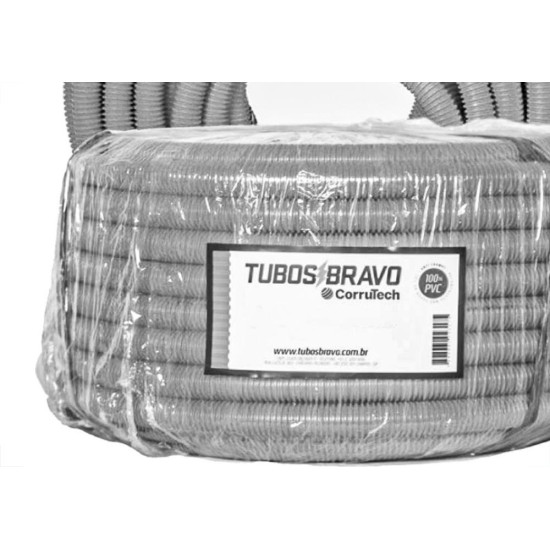Conduite Corrugado Tubos Bravo Cinza 5/8'' - Com 50M Conduite Corrugado Tubos Bravo Cinza 5/8'' - Com 50M
