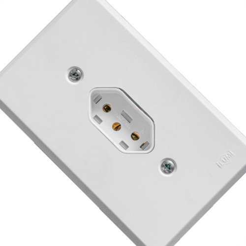Conjunto Ilumi Pratika Com Placa 1 Tomada 2P+T. 20A. - 19141 Conjunto Ilumi Pratika Com Placa 1 Tomada 2P+T. 20A. - 19141