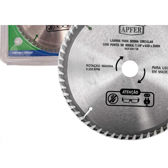 Serra Circular Widea Apfer 7.1/8''X 60 Dentes X 20Mm Serra Circular Widea Apfer 7.1/8''X 60 Dentes X 20Mm