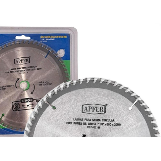 Serra Circular Widea Apfer 7.1/8''X 60 Dentes X 20Mm Serra Circular Widea Apfer 7.1/8''X 60 Dentes X 20Mm