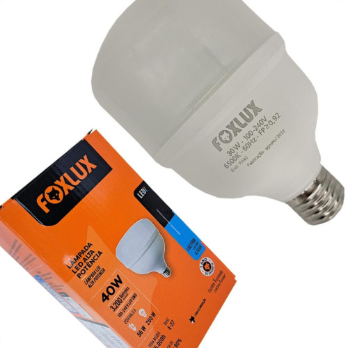Lampada Led Alta Potencia Foxlux 40W. 3.600Lm Bivolt 6500K.