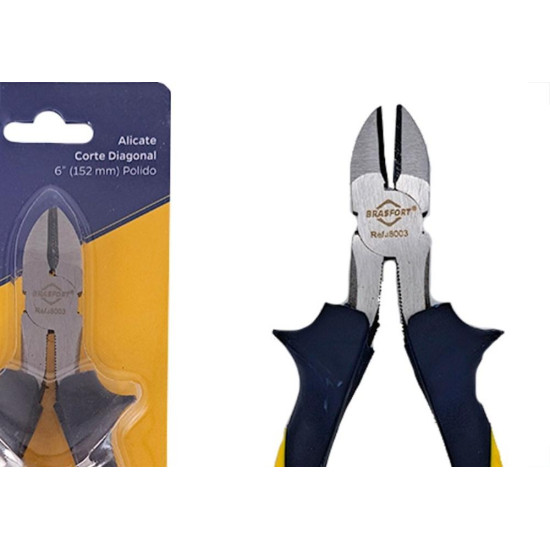 Alicate Corte Diagonal Brasfort 6'' Profissional Polido - 8003 Alicate Corte Diagonal Brasfort 6'' Profissional Polido - 8003