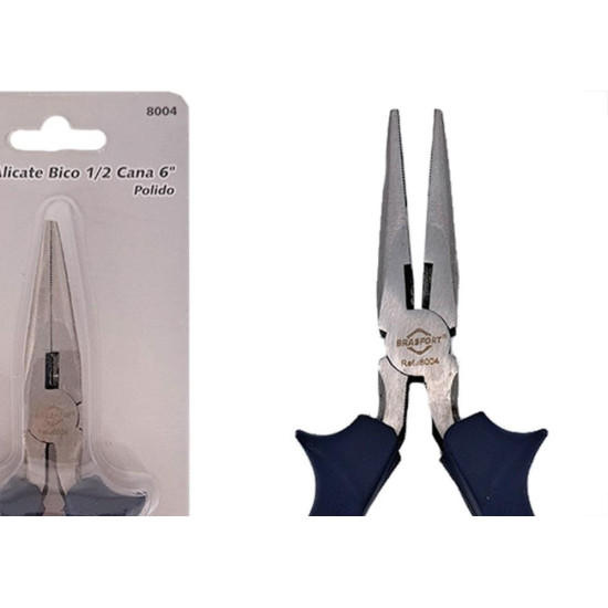 Alicate Bico Meia Cana Brasfort 6'' Profissional Polido - 8004
