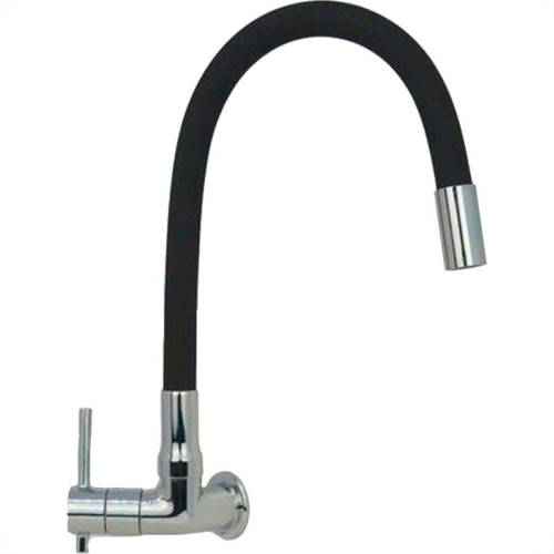Torneira Gourmet Flex Parede Bica Movel Metal Metrox Black Cromada - C-60 - 1/4 Volta Torneira Gourmet Flex Parede Bica Movel Metal Metrox Black Cromada - C-60 - 1/4 Volta
