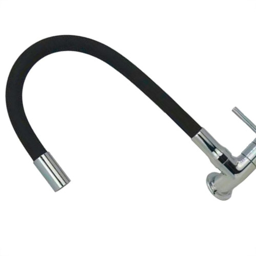Torneira Gourmet Flex Parede Bica Movel Metal Metrox Black Cromada - C-60 - 1/4 Volta Torneira Gourmet Flex Parede Bica Movel Metal Metrox Black Cromada - C-60 - 1/4 Volta