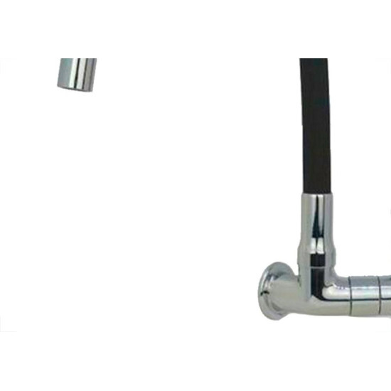Torneira Gourmet Flex Parede Bica Movel Metal Metrox Black Cromada - C-60 - 1/4 Volta Torneira Gourmet Flex Parede Bica Movel Metal Metrox Black Cromada - C-60 - 1/4 Volta