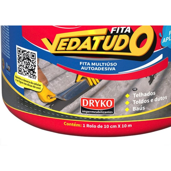 Fita Multiuso Dryko Vedatudo Aluminio 10Cm X 10M