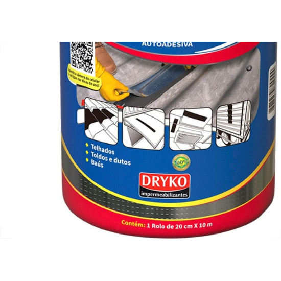 Fita Multiuso Dryko Vedatudo Aluminio 20Cm X 10M