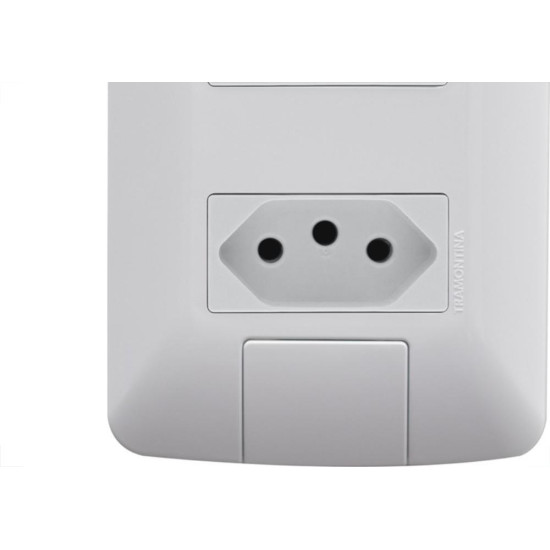 Conjunto Tramontina Com Placa Aria 2 Tomadas 2P+T. 10A. - 57241065