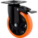 Rodizio Colson Base Giratoria Com Freio 6'' Laranja Rodizio Colson Base Giratoria Com Freio 6'' Laranja