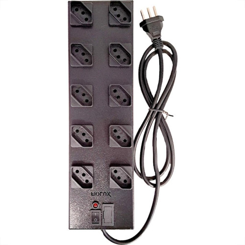 Filtro Linha Fiolux 10 Tomadas 2 Polos + Terra Espacadas Com Interruptor E Fusivel Bivolt Preto Filtro Linha Fiolux 10 Tomadas 2 Polos + Terra Espacadas Com Interruptor E Fusivel Bivolt Preto