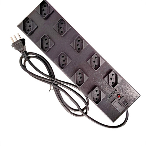 Filtro Linha Fiolux 10 Tomadas 2 Polos + Terra Espacadas Com Interruptor E Fusivel Bivolt Preto Filtro Linha Fiolux 10 Tomadas 2 Polos + Terra Espacadas Com Interruptor E Fusivel Bivolt Preto