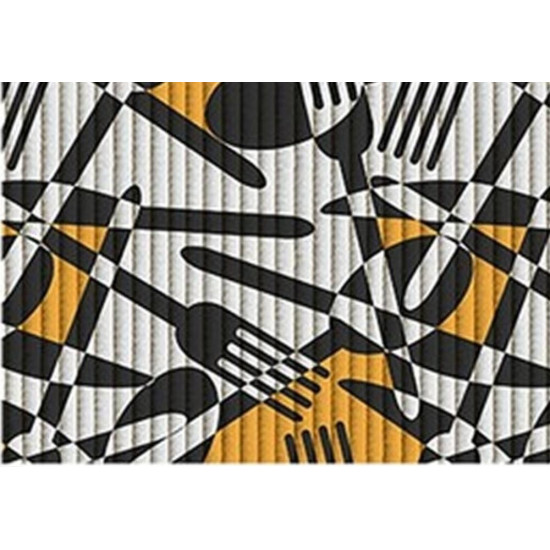 Tapete Kapazi Tropical Talheres Abstrato 43Cm X 1,30M Tapete Kapazi Tropical Talheres Abstrato 43Cm X 1,30M