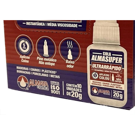 Cola Instantanea Almasuper Nao Entope Ultrarrapido 20G