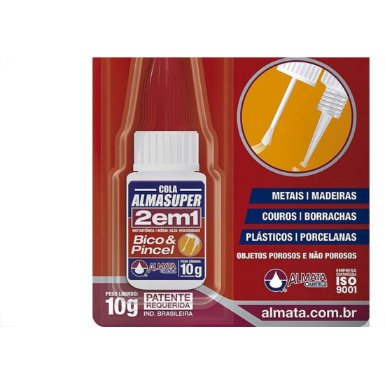 Cola Instantanea Almasuper 2 Em 1 - Bico / Pincel 10G.