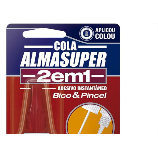 Cola Instantanea Almasuper 2 Em 1 - Bico / Pincel 10G.