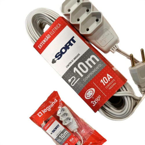 Extensao Daneva Sort 2 Polos Paralela 0,75Mm Gelo -10M - 1532