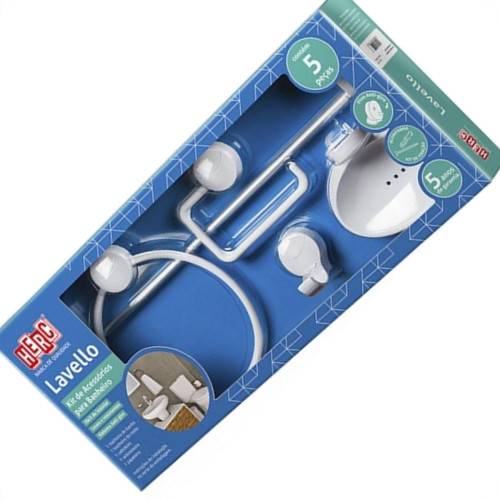 Acessorio Wc Herc Lavello Kit Com 5 Pecas Branco 4090 Acessorio Wc Herc Lavello Kit Com 5 Pecas Branco 4090