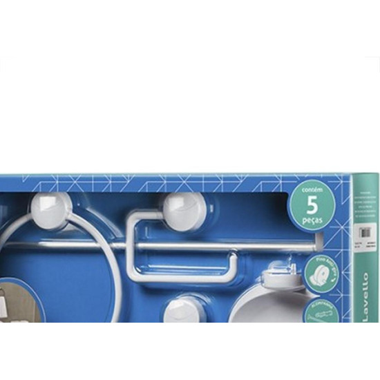 Acessorio Wc Herc Lavello Kit Com 5 Pecas Branco 4090 Acessorio Wc Herc Lavello Kit Com 5 Pecas Branco 4090