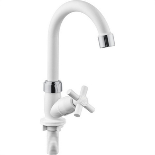 Torneira Lavatorio Abs Herc Bahamas Bica Alta Branca/Cromada - 3909 - 1/4 De Volta