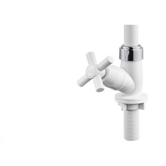 Torneira Lavatorio Abs Herc Bahamas Bica Alta Branca/Cromada - 3909 - 1/4 De Volta