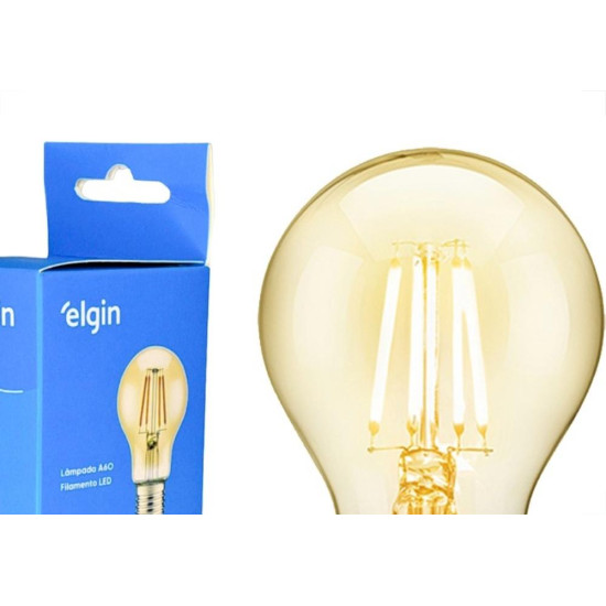 Lampada Filamento De Led Elgin A60 - 4W. 300Lm 2200K E-27 Bivolt Lampada Filamento De Led Elgin A60 - 4W. 300Lm 2200K E-27 Bivolt